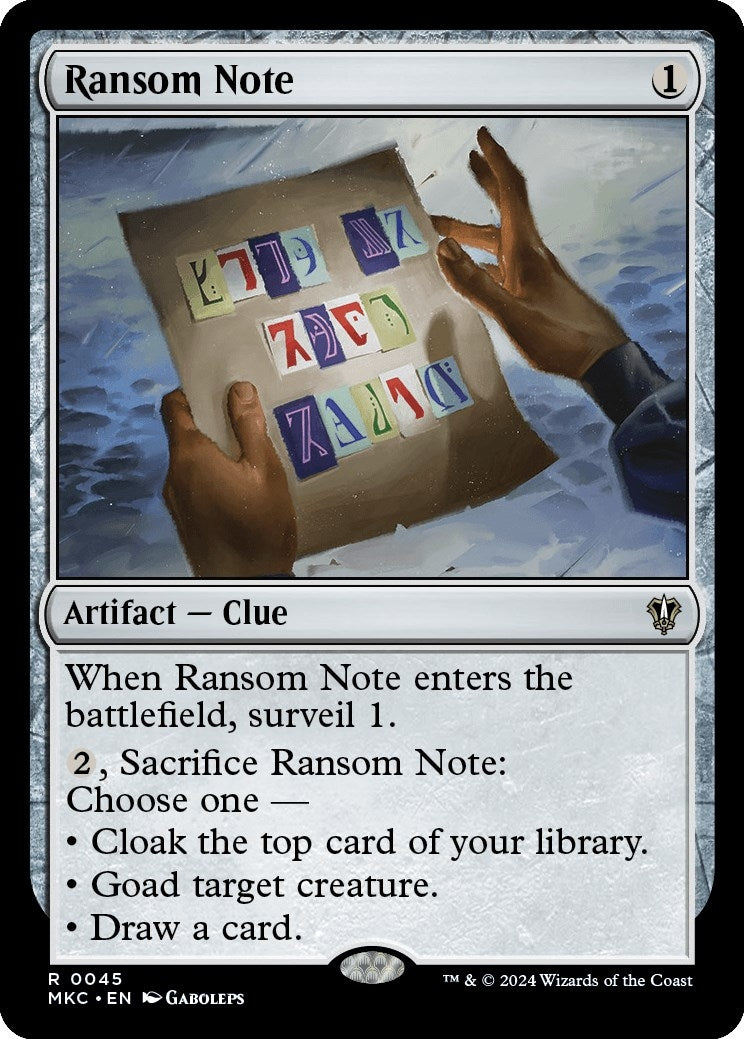 Image for Ransom Note (0045) (45) (Commander: Murders at Karlov Manor) - Magic: The Gathering