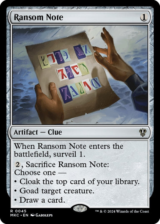 Image for Ransom Note (0045) (45) (Commander: Murders at Karlov Manor) - Magic: The Gathering