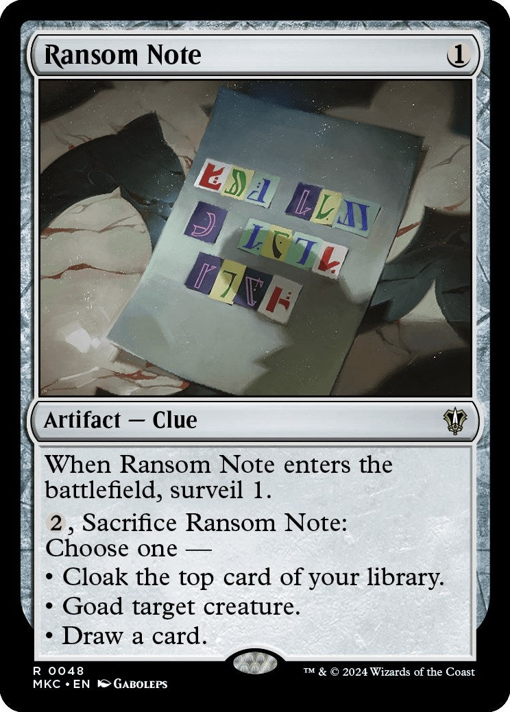 Image for Ransom Note (0048) (48) (Commander: Murders at Karlov Manor) - Magic: The Gathering
