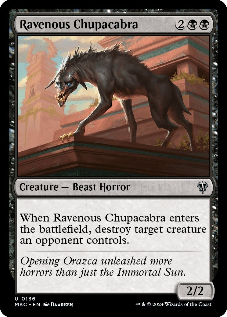 Image for Ravenous Chupacabra (136) (Commander: Murders at Karlov Manor) - Magic: The Gathering