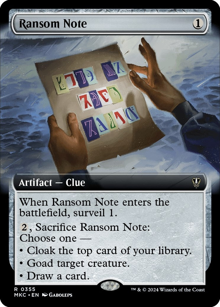 Image for Ransom Note (0355) (Extended Art) (355) (Commander: Murders at Karlov Manor) - Magic: The Gathering