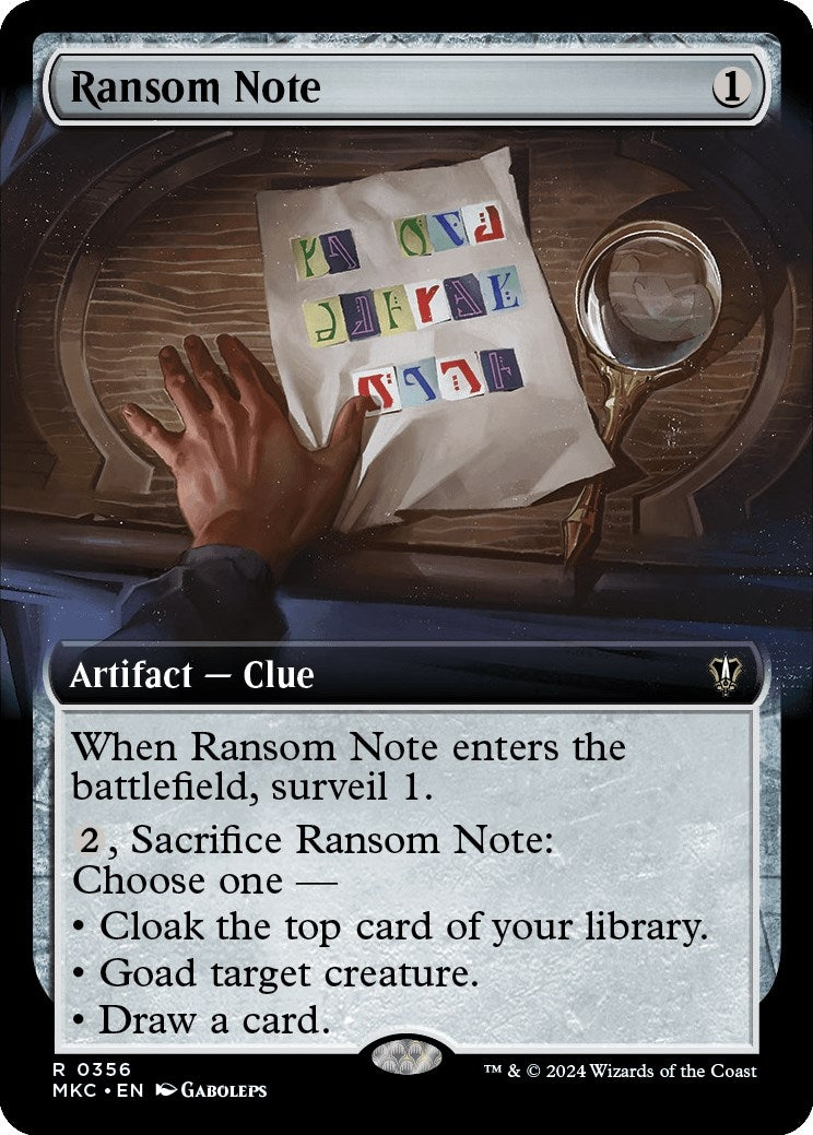 Image for Ransom Note (0356) (Extended Art) (356) (Commander: Murders at Karlov Manor) - Magic: The Gathering
