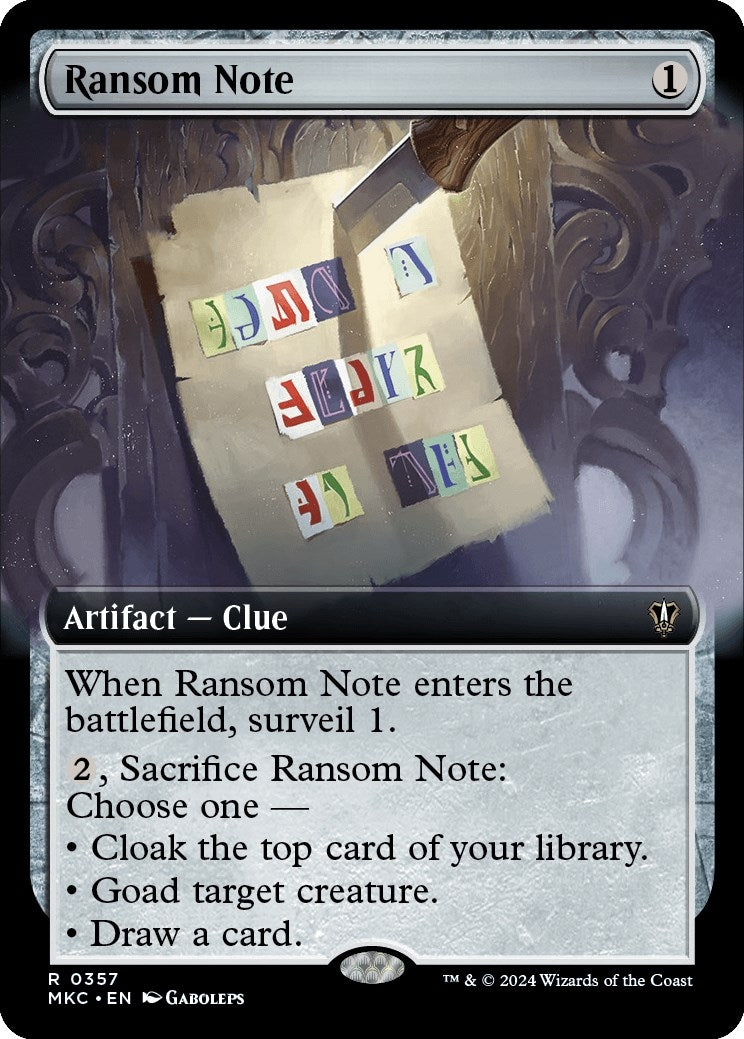 Image for Ransom Note (0357) (Extended Art) (357) (Commander: Murders at Karlov Manor) - Magic: The Gathering