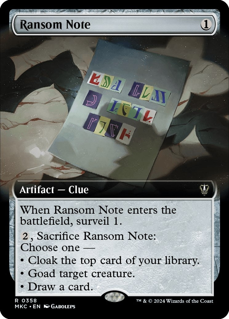 Image for Ransom Note (0358) (Extended Art) (358) (Commander: Murders at Karlov Manor) - Magic: The Gathering