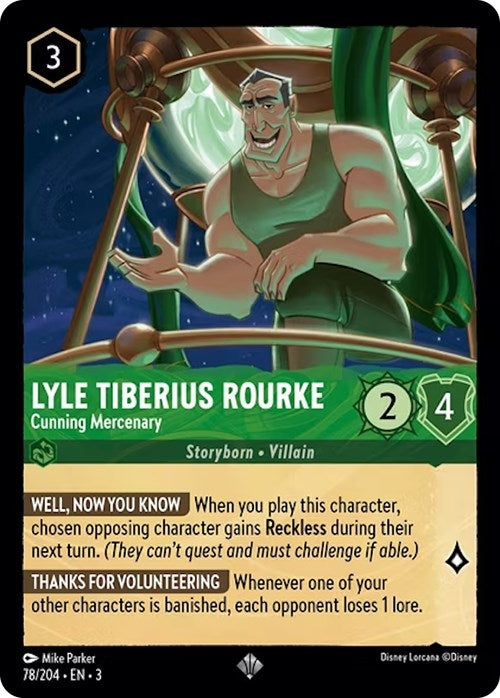 Image for Lyle Tiberius Rourke - Cunning Mercenary (78/204) (Into the Inklands) - Disney Lorcana