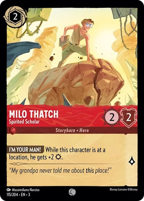 Image for Milo Thatch - Spirited Scholar (115/204) (Into the Inklands) - Disney Lorcana