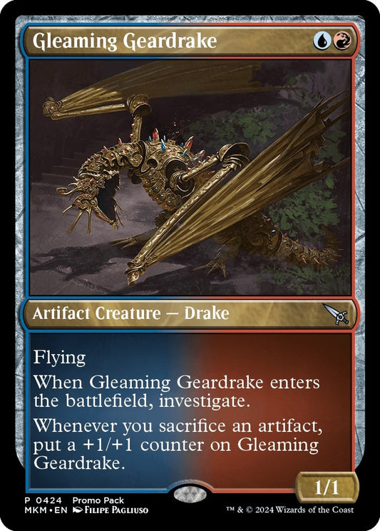 Image for Gleaming Geardrake (424) (Promo Pack: Murders at Karlov Manor) - Magic: The Gathering
