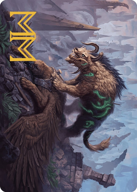 Image for Axebane Ferox Art Card (Gold-Stamped Signature) (13) (Art Series: Murders at Karlov Manor) - Magic: The Gathering
