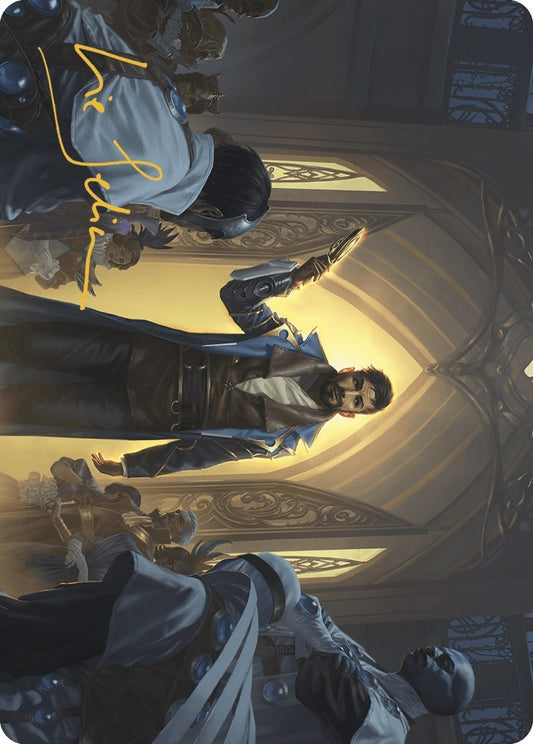 Image for Auspicious Arrival Art Card (Gold-Stamped Signature) (2) (Art Series: Murders at Karlov Manor) - Magic: The Gathering