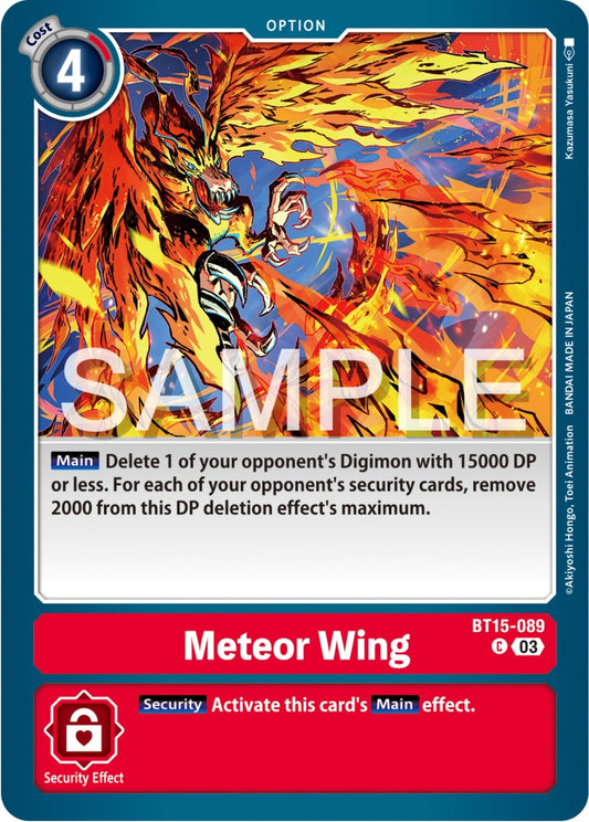 Image for Meteor Wing (BT15-089 C) (Exceed Apocalypse) - Digimon Card Game