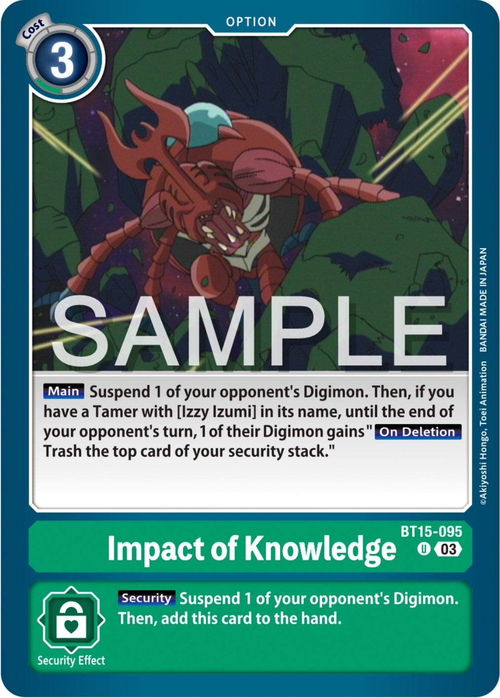 Image for Impact of Knowledge (BT15-095 U) (Exceed Apocalypse) - Digimon Card Game