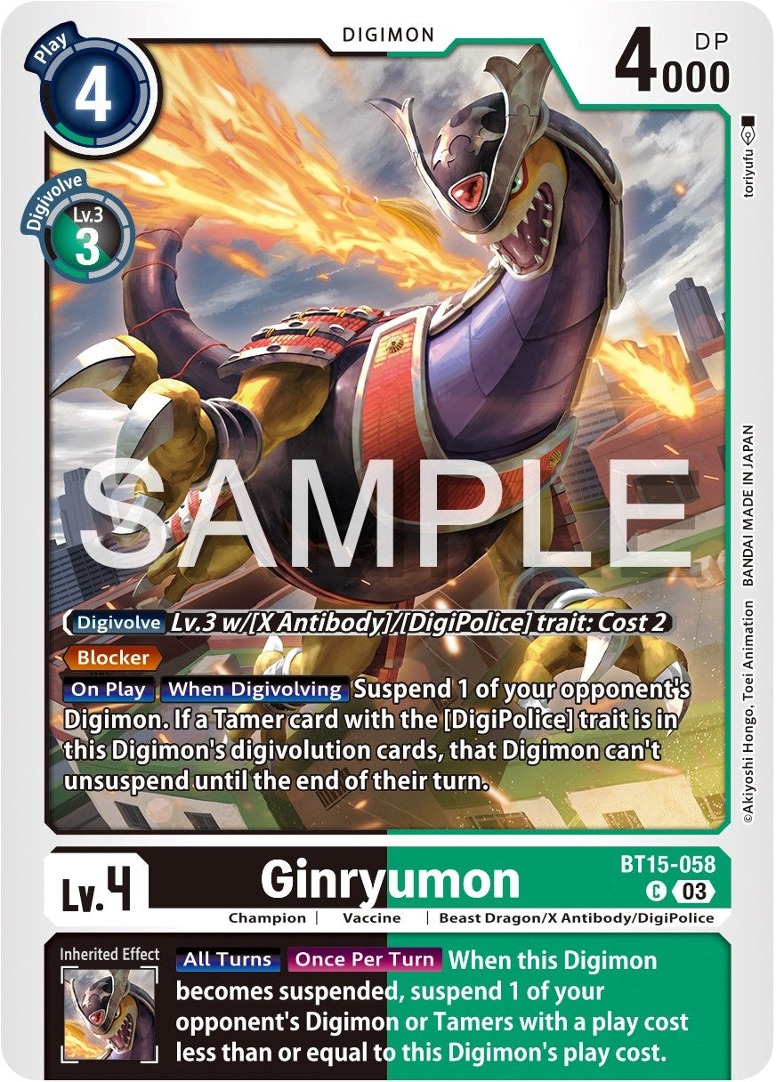 Image for Ginryumon (BT15-058 C) (Exceed Apocalypse) - Digimon Card Game