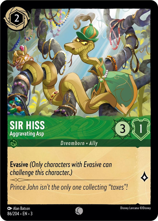Image for Sir Hiss - Aggravating Asp (86/204) (Into the Inklands) - Disney Lorcana
