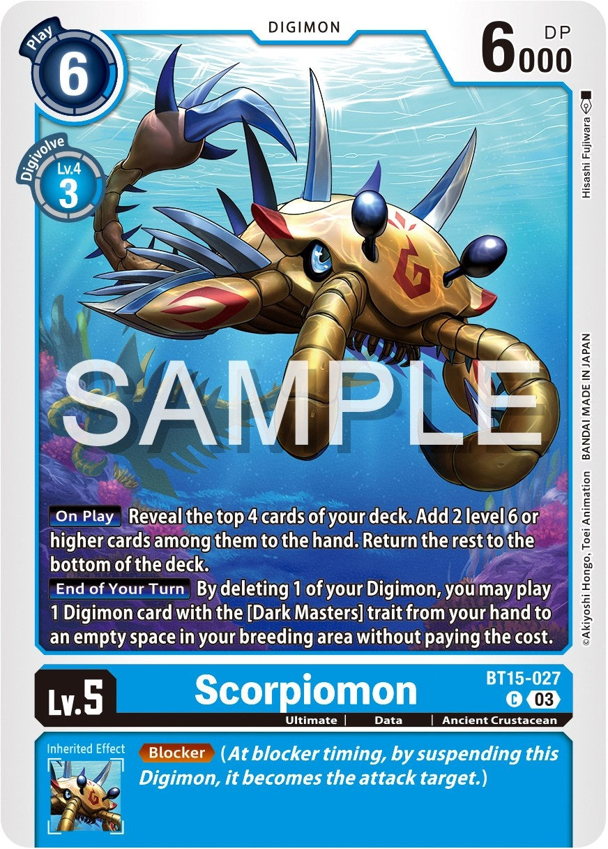 Image for Scorpiomon (BT15-027 C) (Exceed Apocalypse) - Digimon Card Game