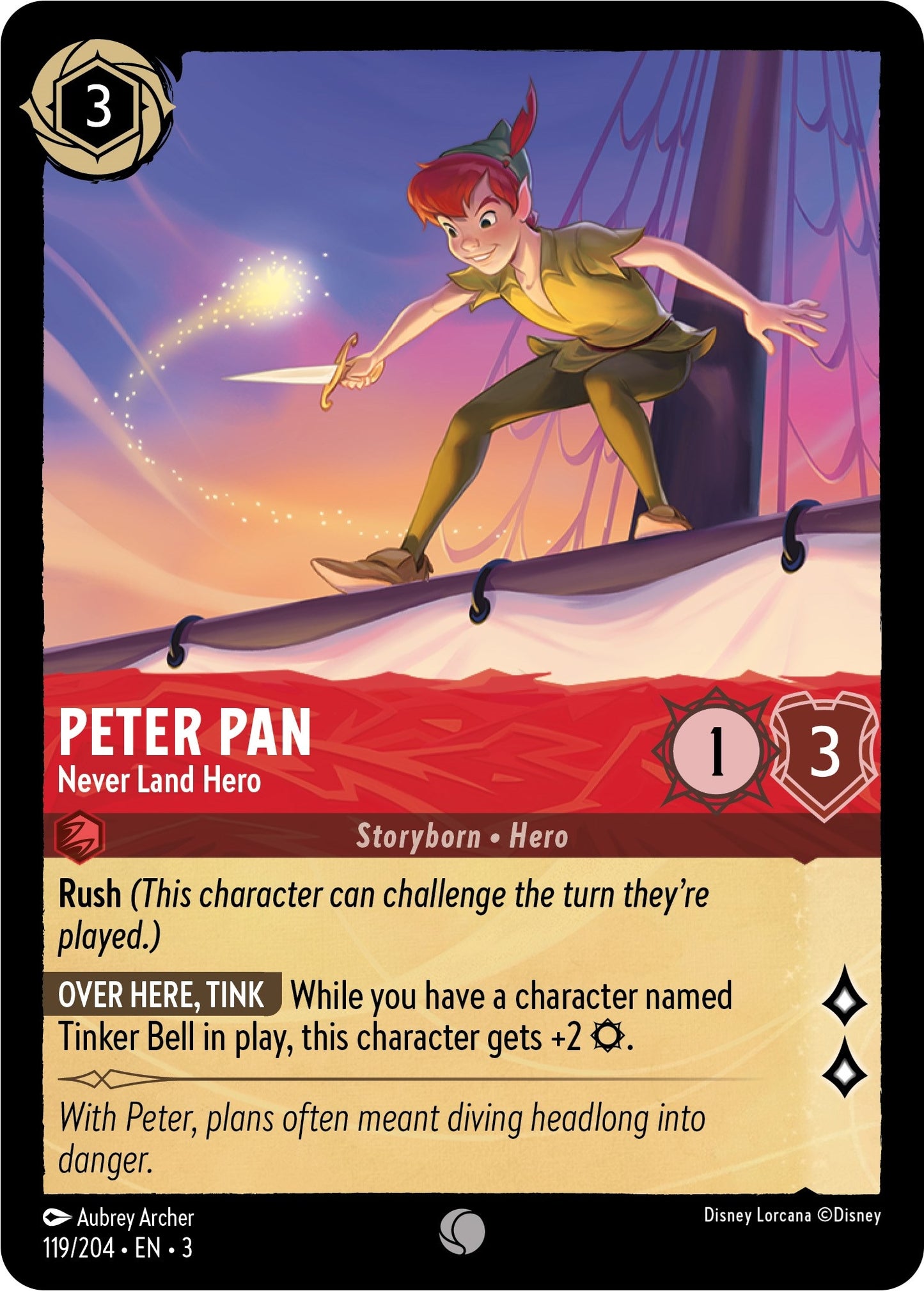 Image for Peter Pan - Never Land Hero (119/204) (Into the Inklands) - Disney Lorcana