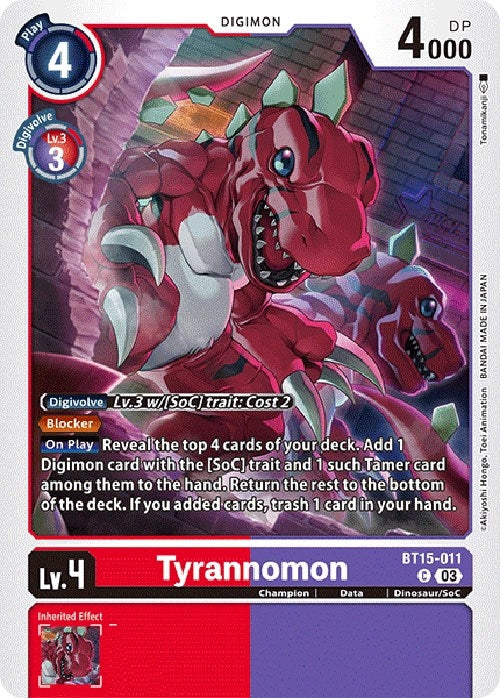 Image for Tyrannomon (BT15-011 C) (Exceed Apocalypse) - Digimon Card Game