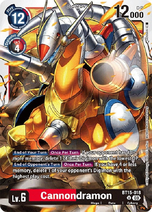 Image for Cannondramon (BT15-018 U) (Exceed Apocalypse) - Digimon Card Game