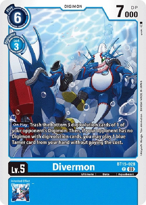Image for Divermon (BT15-028 C) (Exceed Apocalypse) - Digimon Card Game