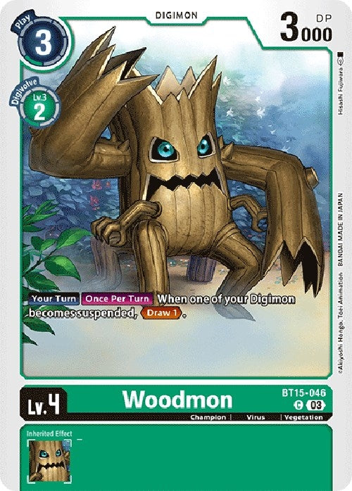 Image for Woodmon (BT15-046 C) (Exceed Apocalypse) - Digimon Card Game