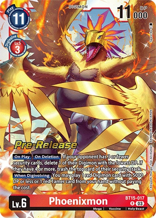 Image for Phoenixmon (BT15-017 R) (Exceed Apocalypse Pre-Release Cards) - Digimon Card Game