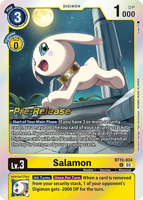 Image for Salamon (BT15-034 R) (Exceed Apocalypse Pre-Release Cards) - Digimon Card Game