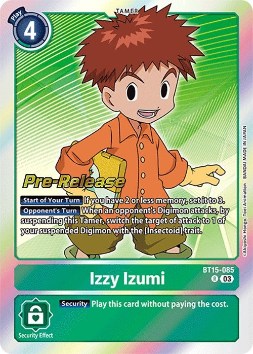 Image for Izzy Izumi (BT15-085 R) (Exceed Apocalypse Pre-Release Cards) - Digimon Card Game