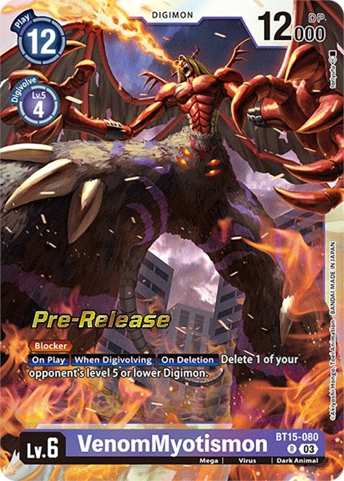 Image for VenomMyotismon (BT15-080 R) (Exceed Apocalypse Pre-Release Cards) - Digimon Card Game