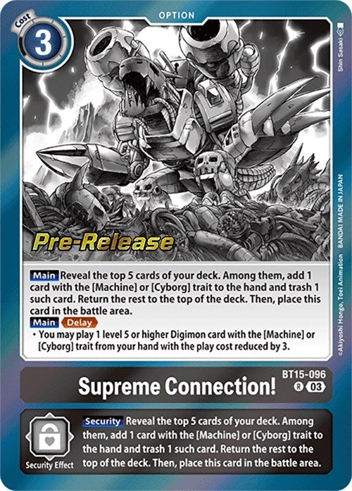 Image for Supreme Connection! (BT15-096 R) (Exceed Apocalypse Pre-Release Cards) - Digimon Card Game