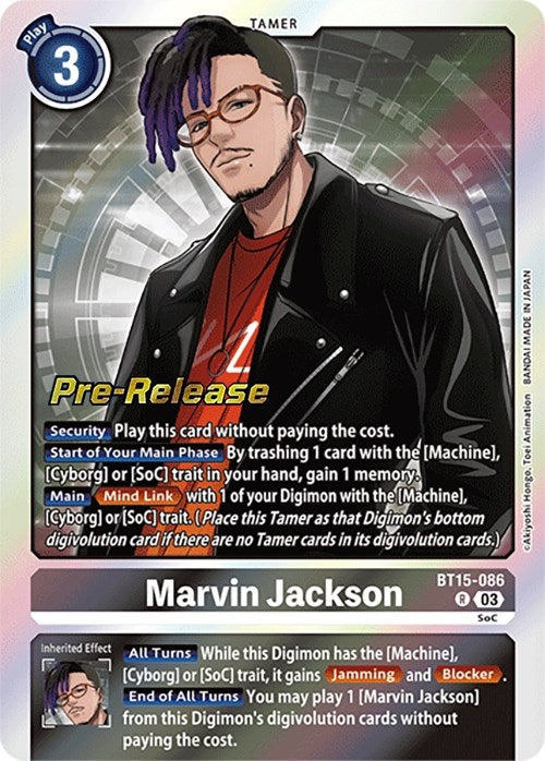 Image for Marvin Jackson (BT15-086 R) (Exceed Apocalypse Pre-Release Cards) - Digimon Card Game