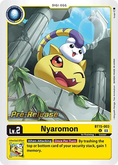 Image for Nyaromon (BT15-003 U) (Exceed Apocalypse Pre-Release Cards) - Digimon Card Game