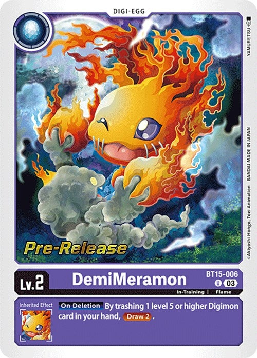 Image for DemiMeramon (BT15-006 U) (Exceed Apocalypse Pre-Release Cards) - Digimon Card Game