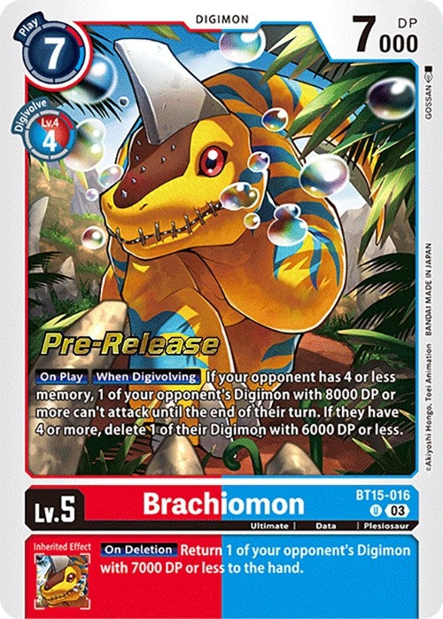 Image for Brachiomon (BT15-016 U) (Exceed Apocalypse Pre-Release Cards) - Digimon Card Game
