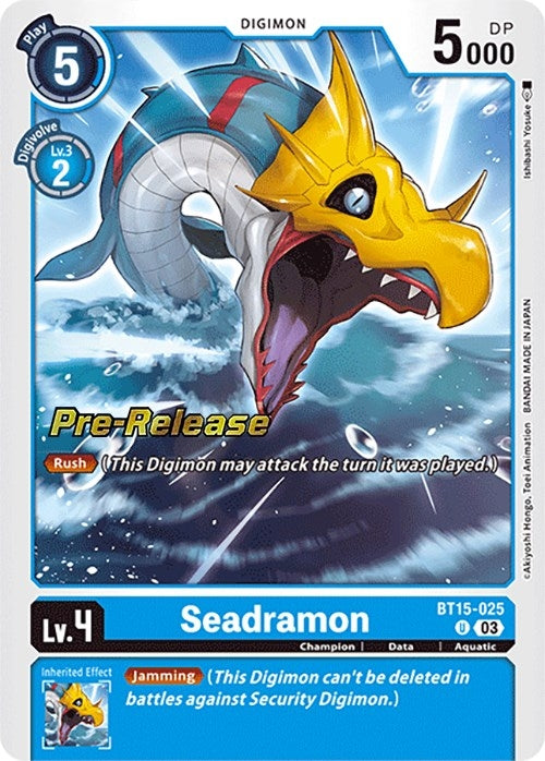 Image for Seadramon (BT15-025 U) (Exceed Apocalypse Pre-Release Cards) - Digimon Card Game