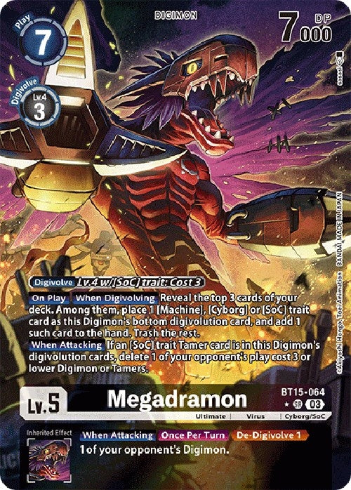 Image for Megadramon (Alternate Art) (BT15-064 SR) (Exceed Apocalypse) - Digimon Card Game
