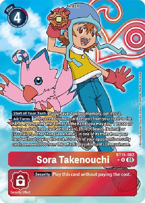 Image for Sora Takenouchi (Alternate Art) (BT15-082 R) (Exceed Apocalypse) - Digimon Card Game