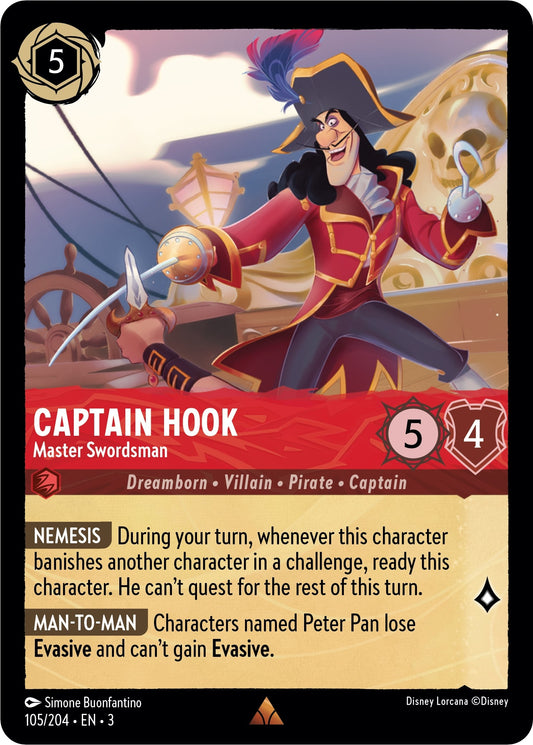 Image for Captain Hook - Master Swordsman (105/204) (Into the Inklands) - Disney Lorcana