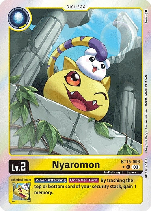 Image for Nyaromon (Exceed Apocalypse Box Promotion Pack) (BT15-003 U) (Exceed Apocalypse) - Digimon Card Game