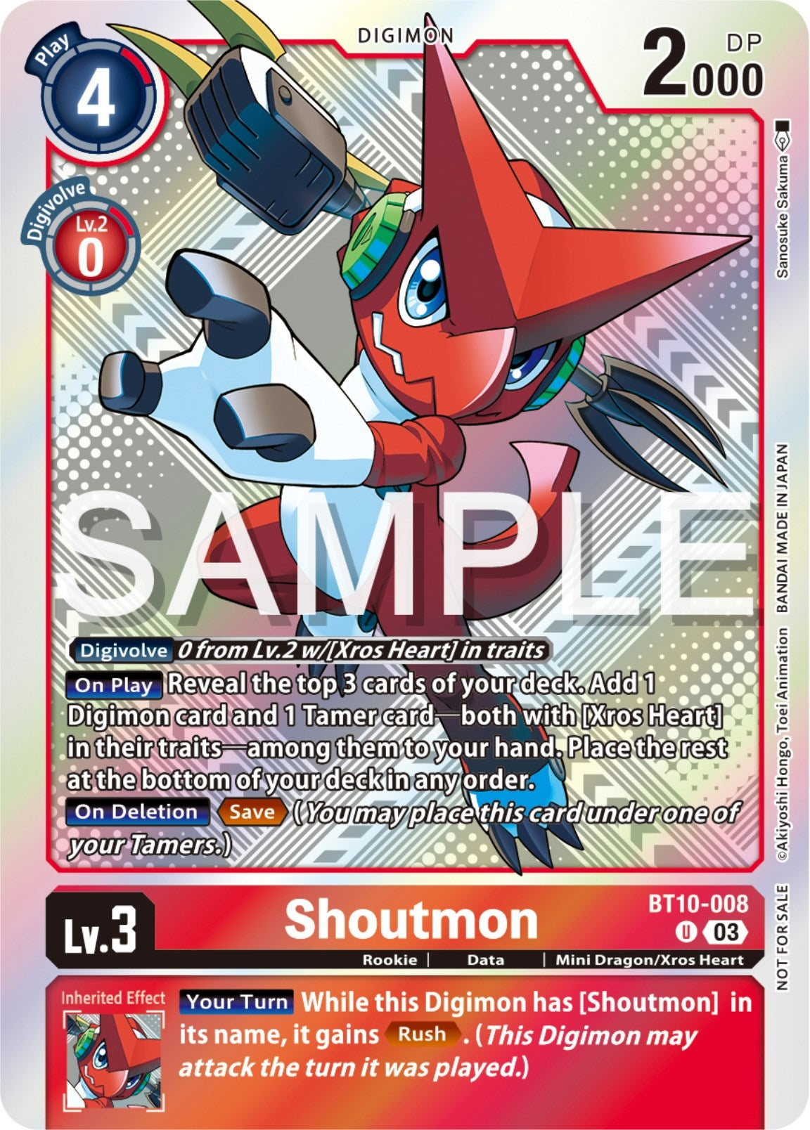 Image for Shoutmon (Exceed Apocalypse Pre-Release Winner) (BT10-008 U) (Exceed Apocalypse Pre-Release Cards) - Digimon Card Game