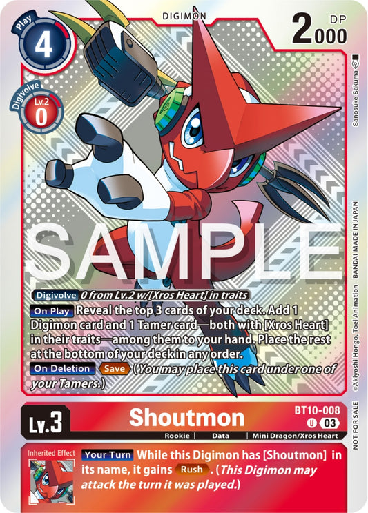 Image for Shoutmon (Exceed Apocalypse Pre-Release Winner) (BT10-008 U) (Exceed Apocalypse Pre-Release Cards) - Digimon Card Game