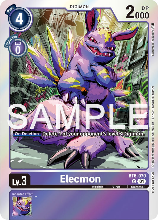 Image for Elecmon (Official Tournament Pack Vol.12) (BT6-070 C) (Double Diamond) - Digimon Card Game
