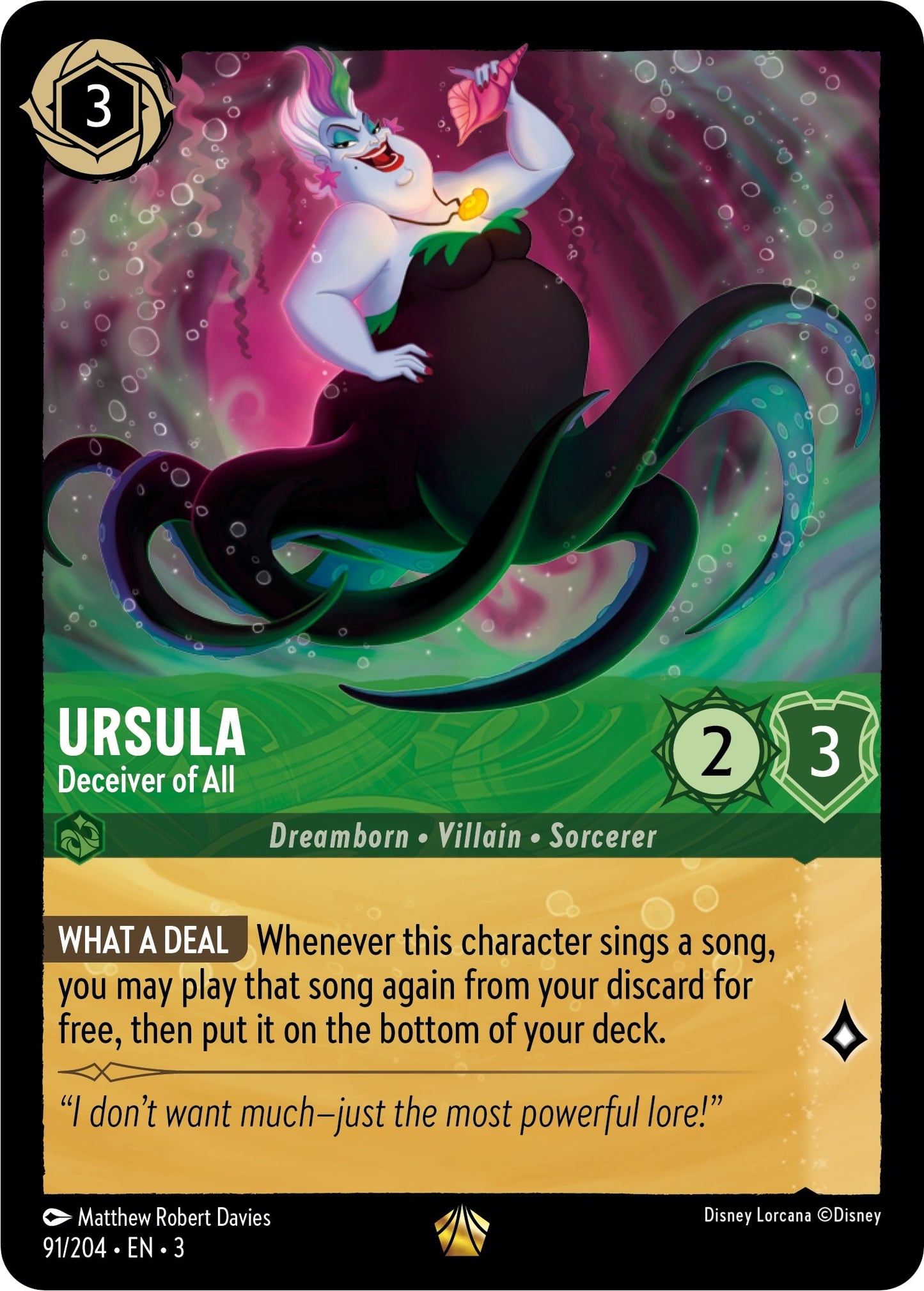 Image for Ursula - Deceiver of All (91/204) (Into the Inklands) - Disney Lorcana