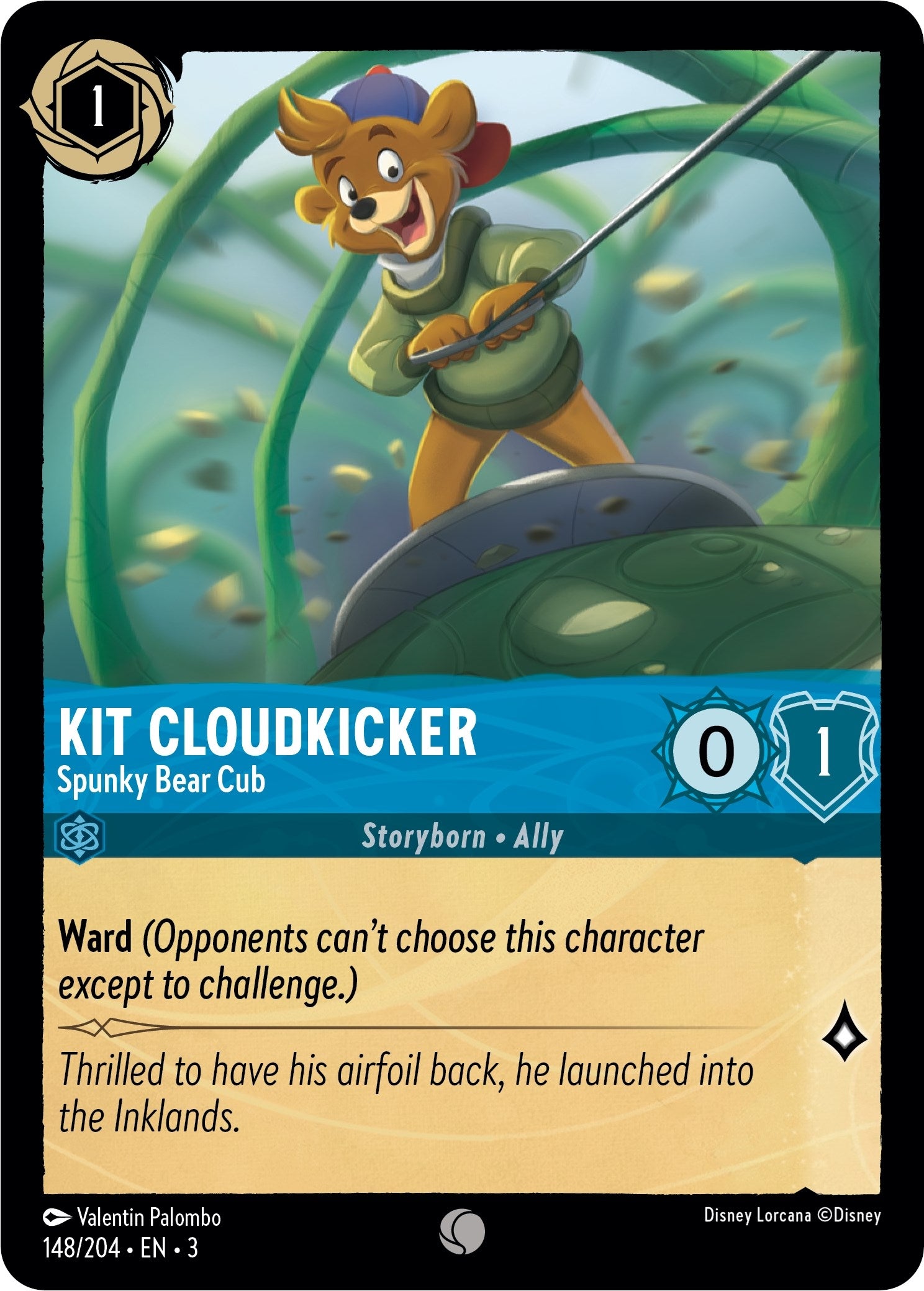Image for Kit Cloudkicker - Spunky Bear Cub (148/204) (Into the Inklands) - Disney Lorcana