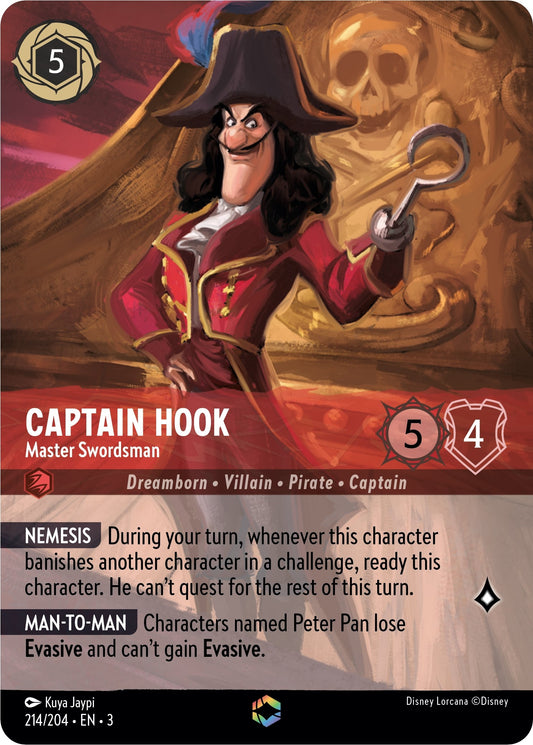 Image for Captain Hook - Master Swordsman (Enchanted) (214/204) (Into the Inklands) - Disney Lorcana