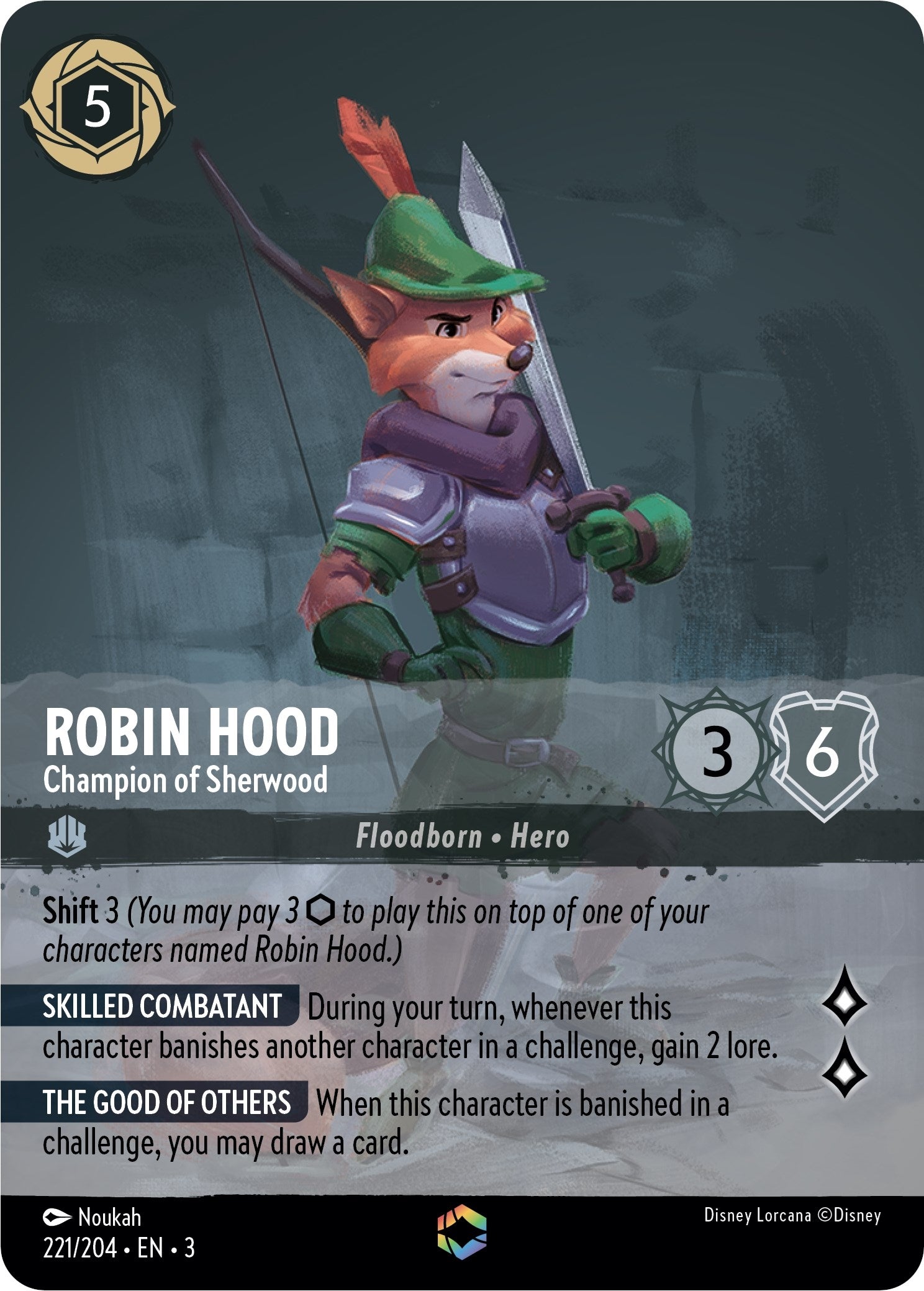 Image for Robin Hood - Champion of Sherwood (Enchanted) (221/204) (Into the Inklands) - Disney Lorcana