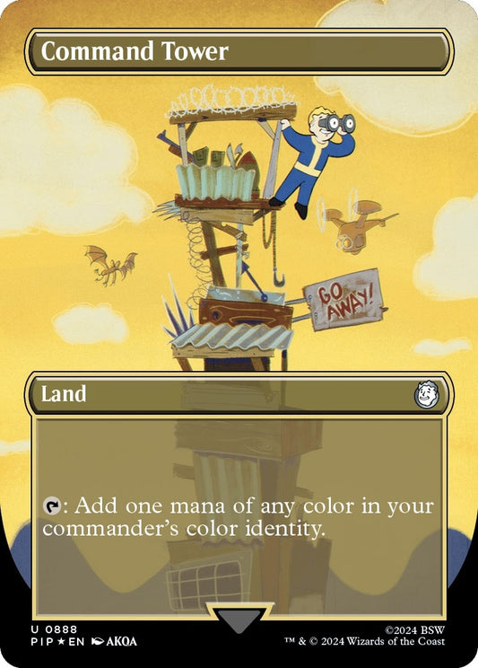Image for Command Tower (Borderless) (Surge Foil) (888) (Universes Beyond: Fallout) - Magic: The Gathering