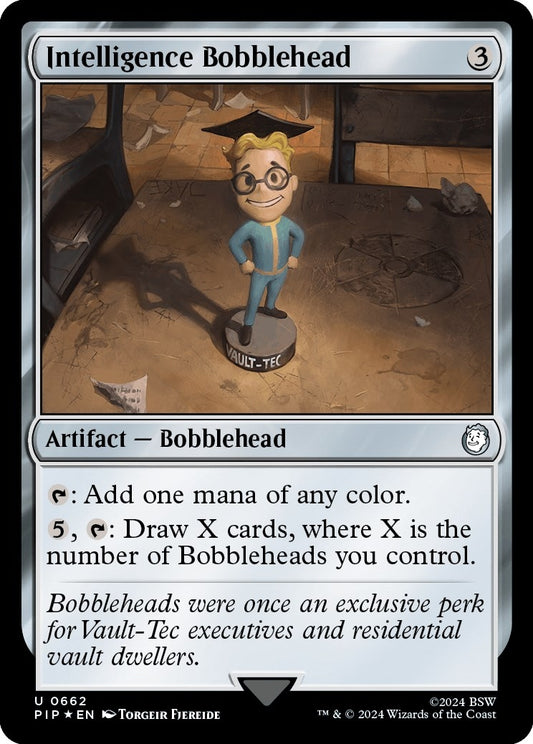 Image for Intelligence Bobblehead (Surge Foil) (662) (Universes Beyond: Fallout) - Magic: The Gathering