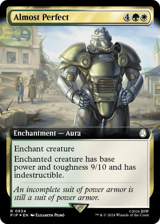 Image for Almost Perfect (Extended Art) (Surge Foil) (934) (Universes Beyond: Fallout) - Magic: The Gathering