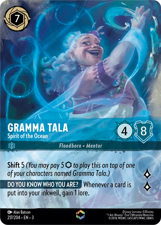 Image for Gramma Tala - Spirit of the Ocean (Enchanted) (217/204) (Into the Inklands) - Disney Lorcana