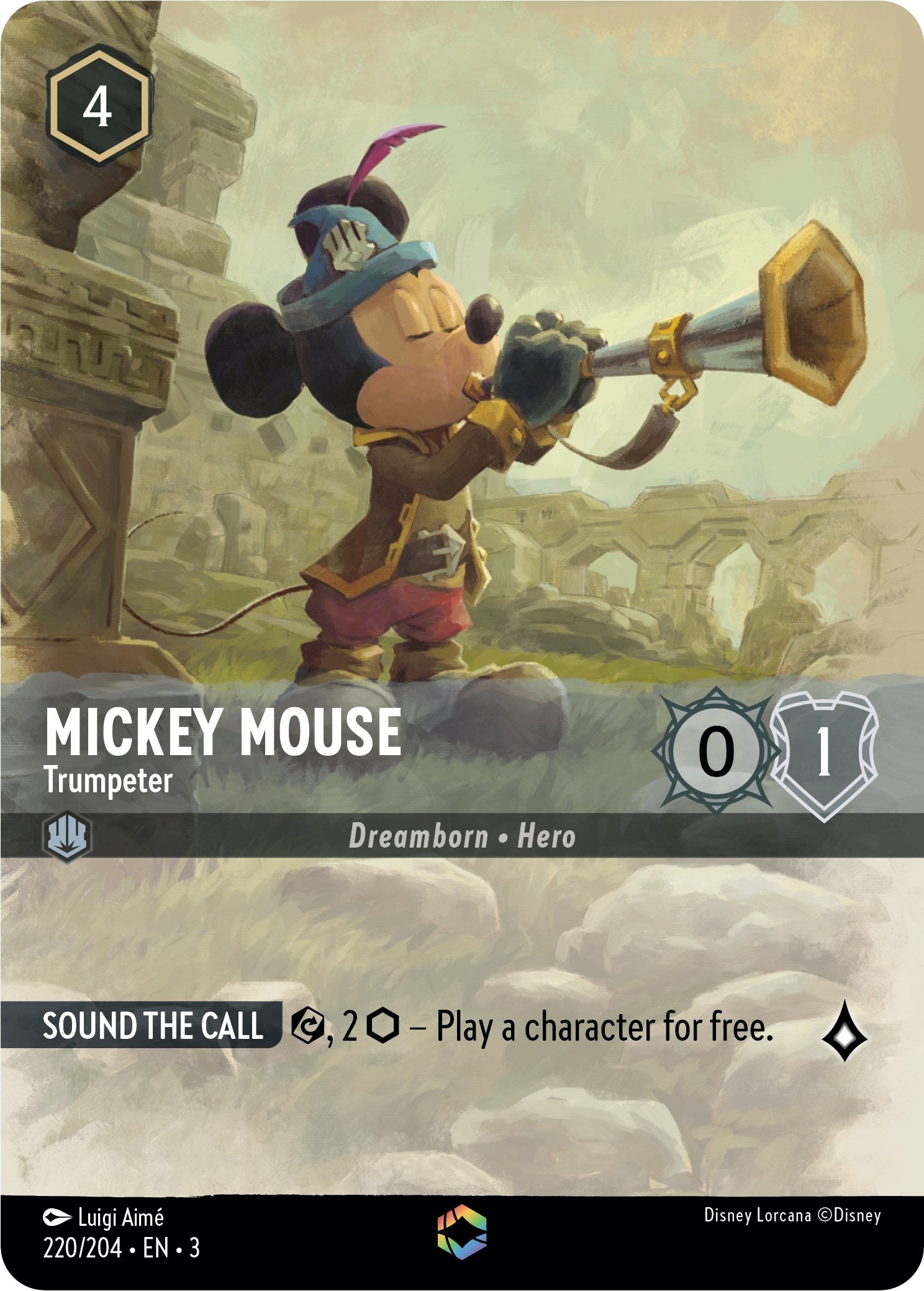 Image for Mickey Mouse - Trumpeter (Enchanted) (220/204) (Into the Inklands) - Disney Lorcana