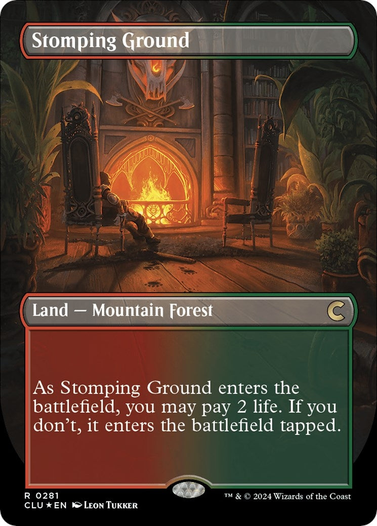 Image for Stomping Ground (Borderless) (281) (Ravnica: Clue Edition) - Magic: The Gathering
